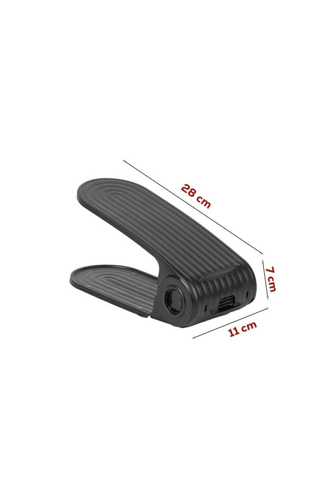 Porsima 5301 10lu Ayakkabı Rampası Ayakkabı Düzenleyici Dolap İçi Organizer- Siyah