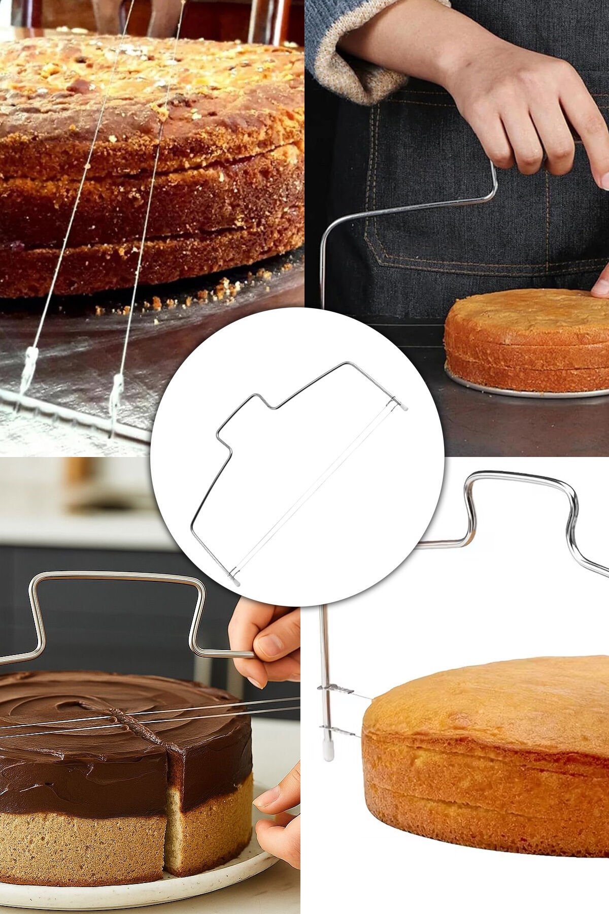 Porsima Ivo-PST156 2 Telli Paslanmaz Ayarlanabilir Pasta Kesici – Kek Katmanı Dilimleme Teli