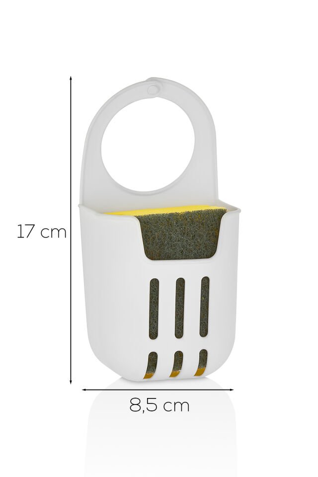 Porsima Org-319-1 Pratik Askılı Silikon Bulaşık Süngerlik Düzenleyici - Bulaşık Süngeri - Beyaz