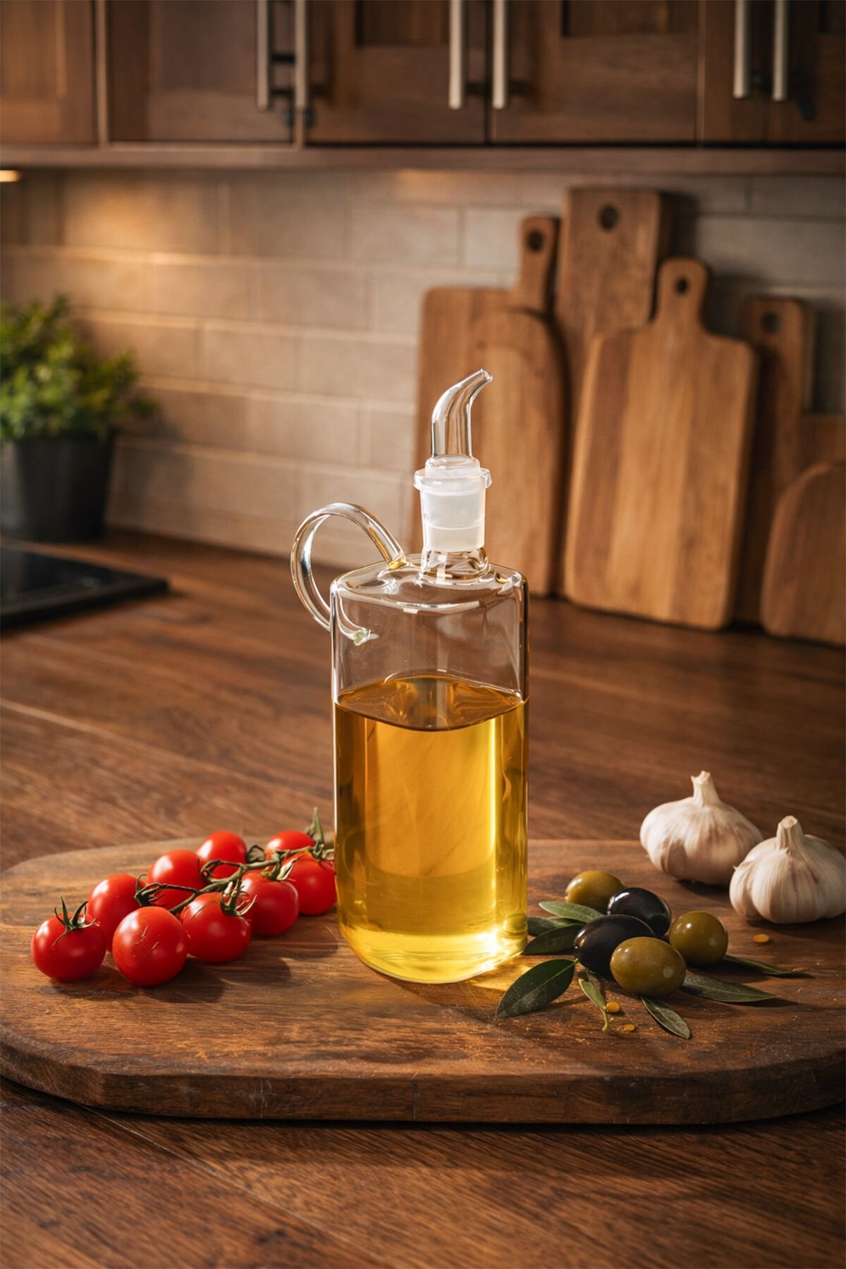 Porsima 408 Kare Borosilikat Cam Yağdanlık Yağlık Sirkelik 400ml