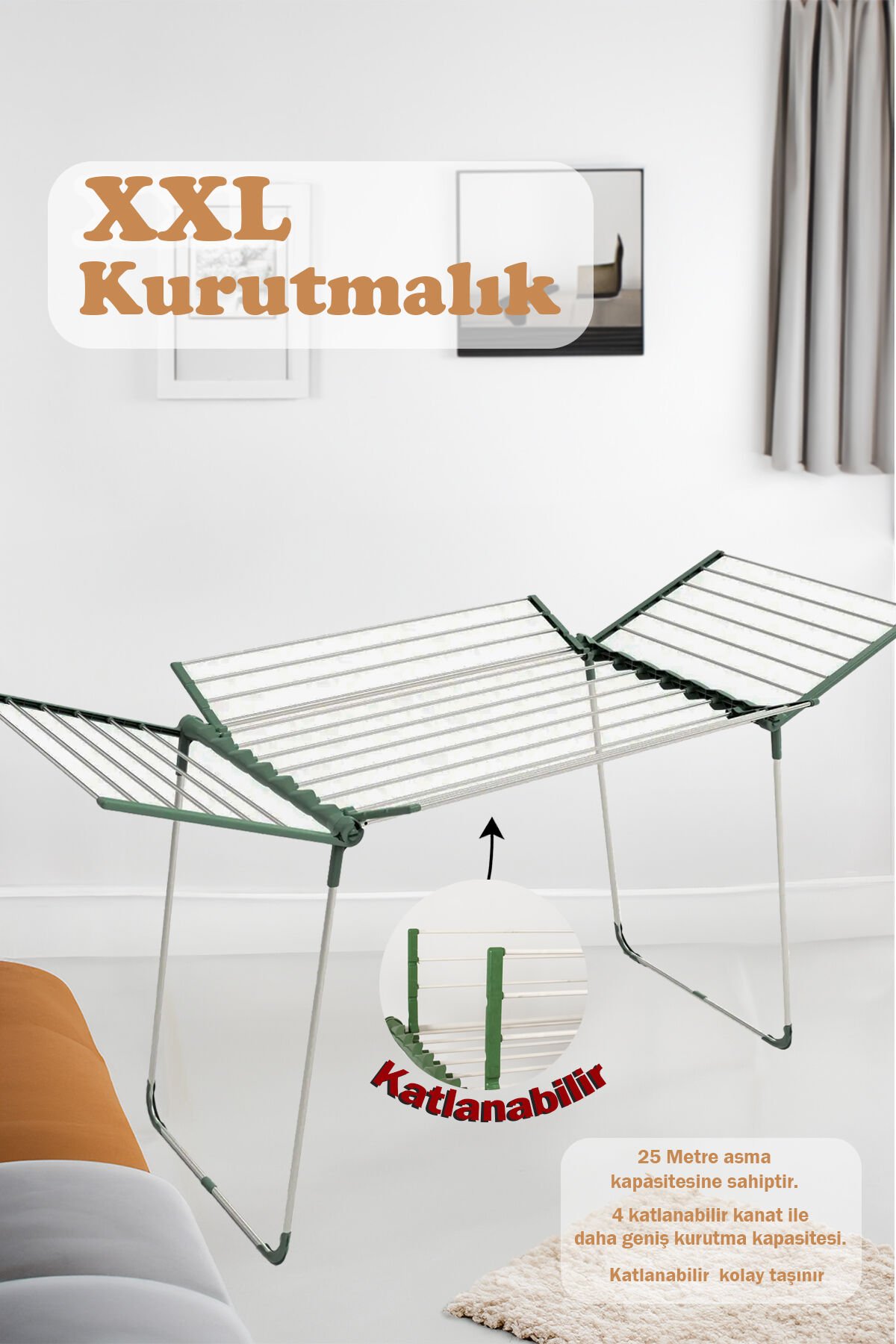 Perilla Fortune Katlanır Hafif  Dayanıklı Çamaşır Kurutma Askısı Kurutmalık