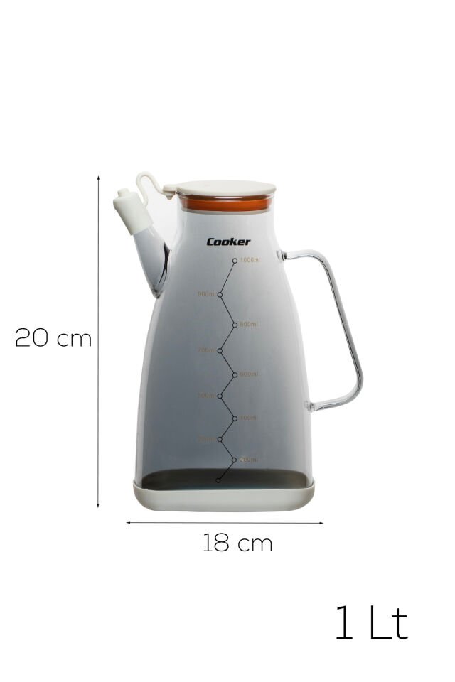 Porsima 3853-2 Renkli Borosilikat Cam Zeytinyağ Şişesi - Yağlık ve Sirkelik Krem 1lt