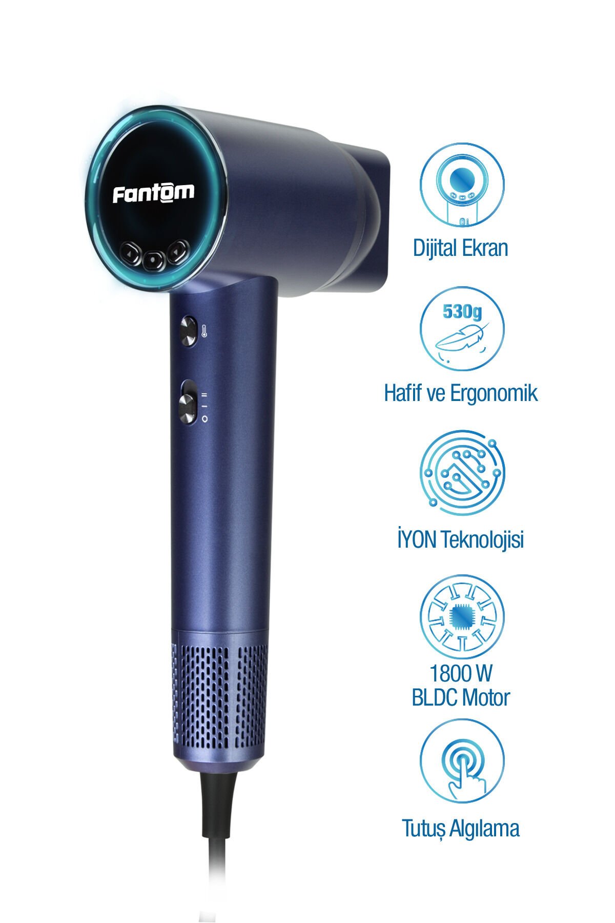 Fantom Jolie SK 2500 Saç Kurutma Makinesi Mavi