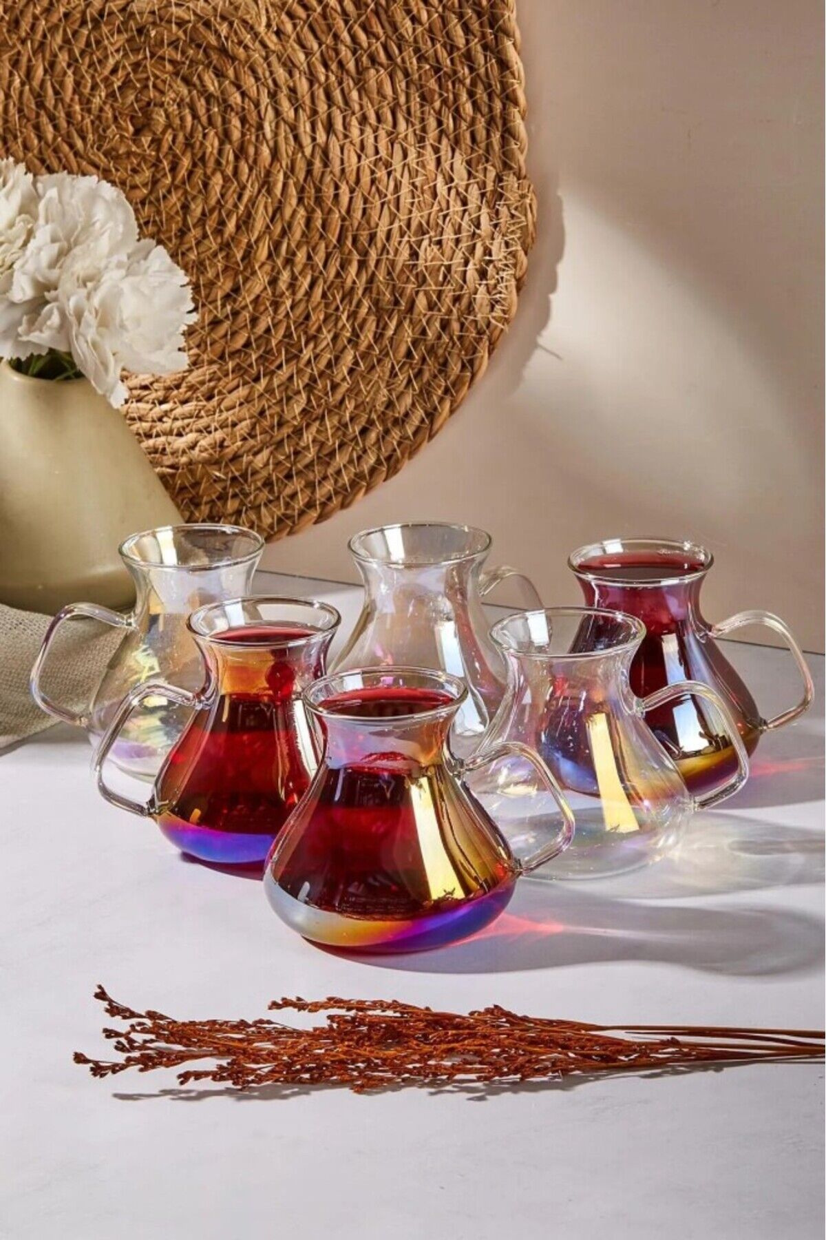 Perotti 16014 Ehl-i Keyf Luster 6'lı 200 Ml Çay Bardağı Seti Şeffaf