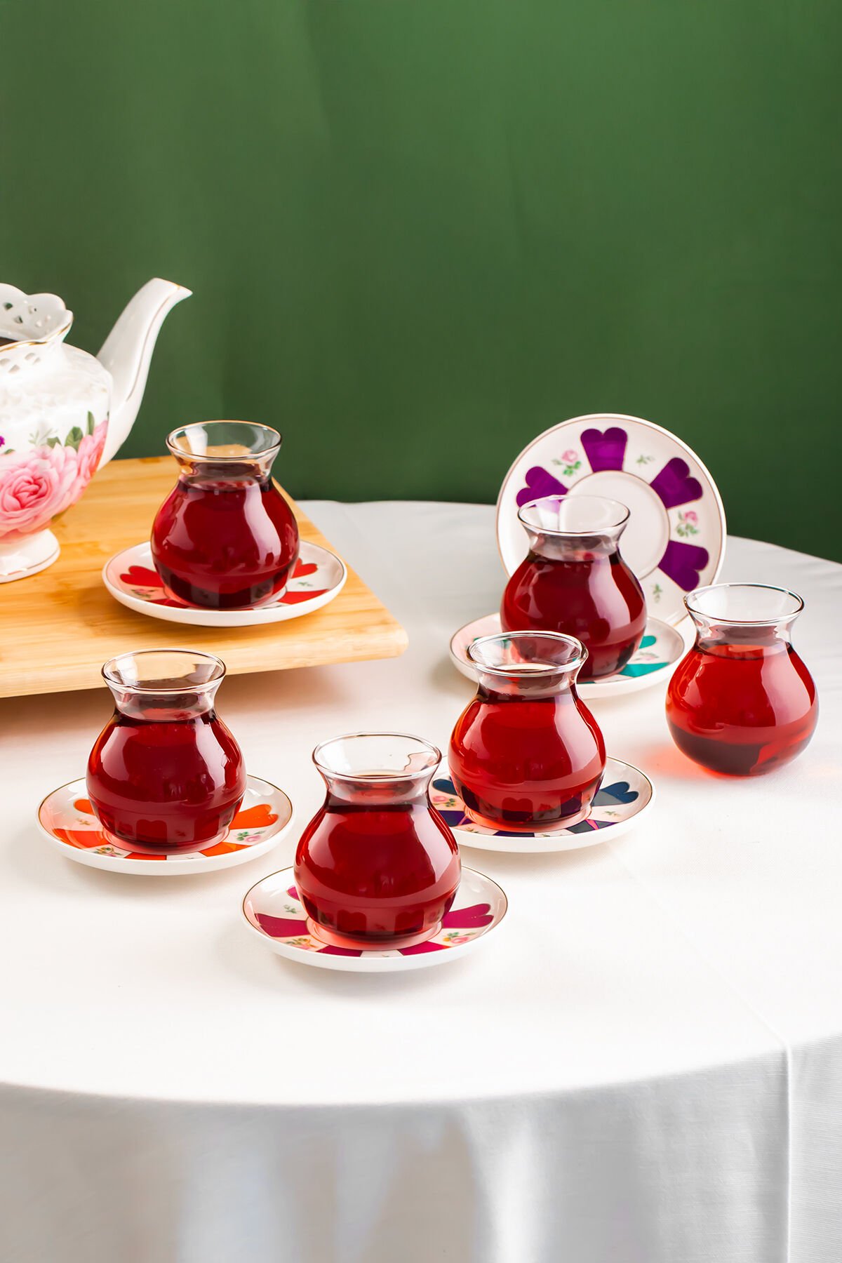 Perotti 17900 Beyoğlu 12 Parça 6 Kişilik Çay Seti Çay Takımı Renkli