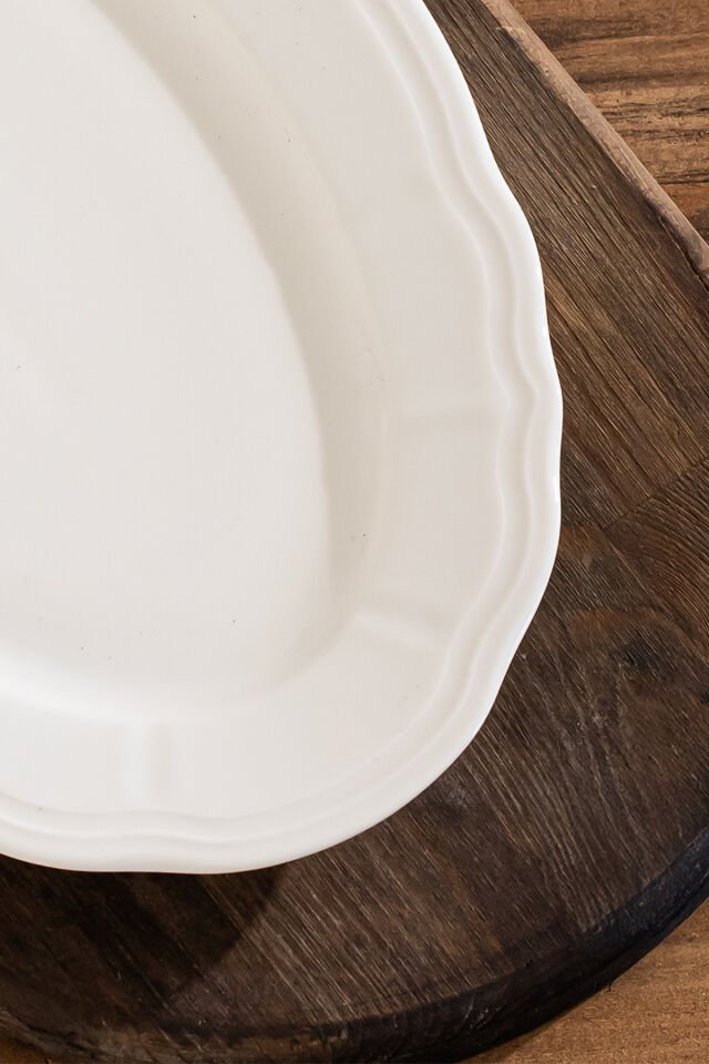 Porsima 4450 Tiffany Porselen Kayık Tabak Seti - Oval Kahvaltılık Sunumluk Seti 25cm