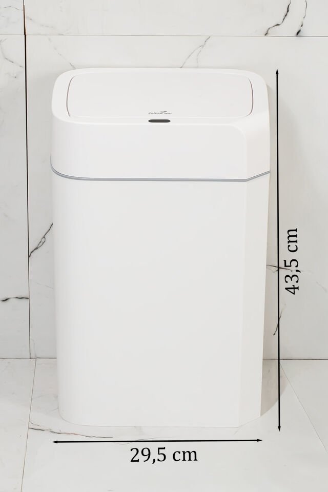 Porsima Me03 Hareket Sensörlü Sessiz Kapatma Çöp Kutusu Banyo Mutfak Çöp Kovası Kapaklı Banyo Çöp Kovası 22Lt
