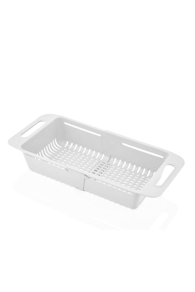 Porsima Org-11 Ayarlanabilir Lavabo İstasyonu - Pratik Sürgülü Lavabo İçi Süzgeci - Beyaz