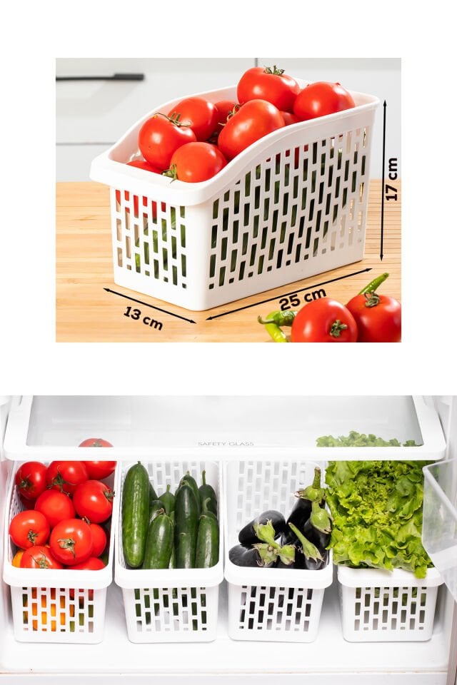 Porsima Org-23 4lü Çok Amaçlı Plastik Dolap Içi Düzenleyici Saklama Kutusu Organizer Sepet - Beyaz