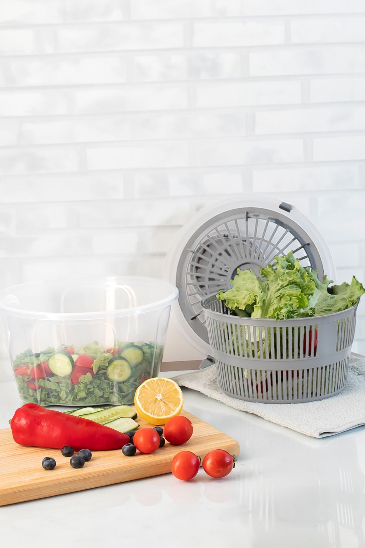 Porsima G-25 Gondol Vega Pratik Salata Kurutucu Süzgeç Gri