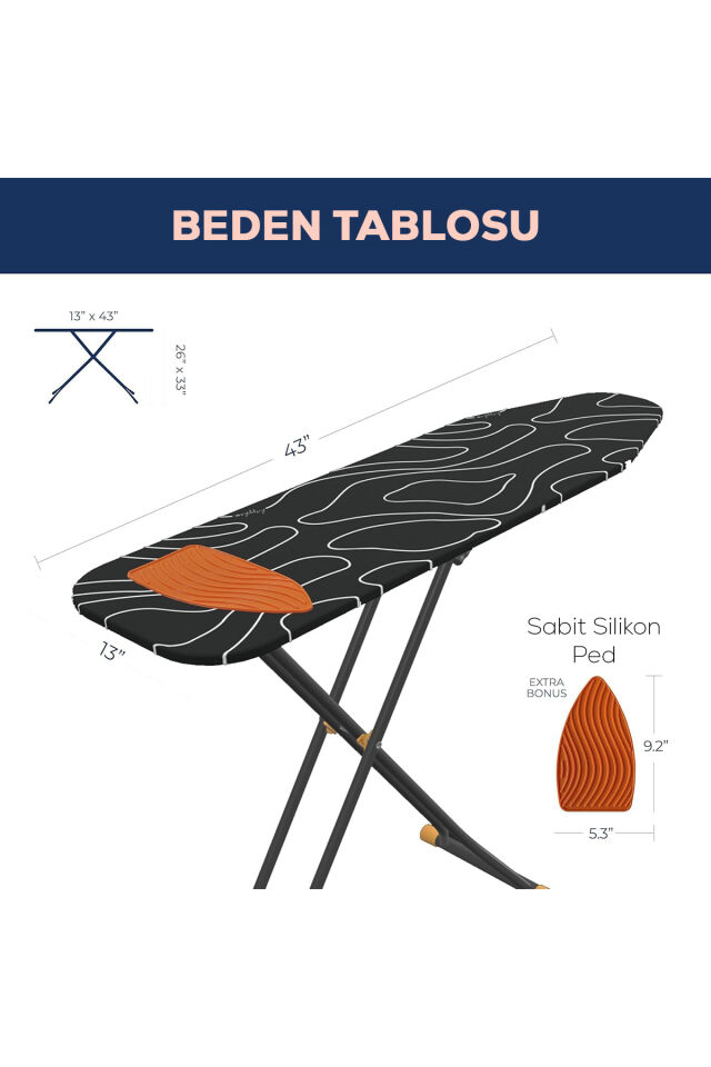 Perilla TBTL-01 Happhom 4 Katmanlı 8 Kademeli Mono Ütü Masası 33*138cm
