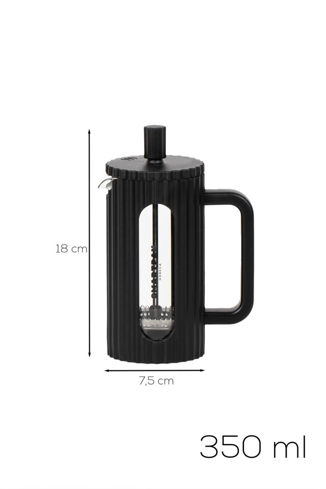 Porsima Smartpan BV093 French Press Paslanmaz Çelik Süzgeçli Cam Bitki Çayı Demliği Kahve Presi - 350 Ml
