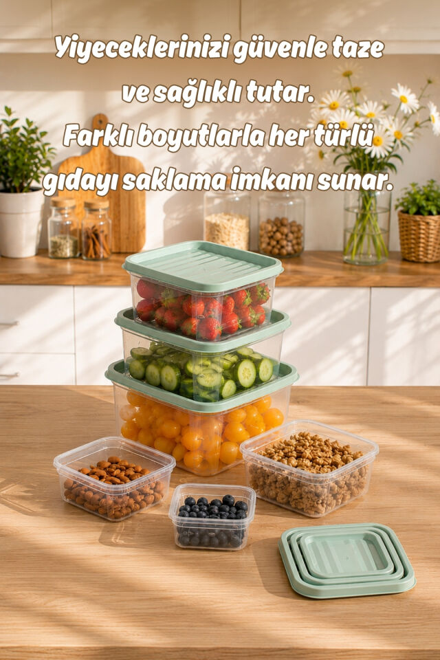 Porsima SA-645-1 6 Adet 12 Parça Derin Dondurucu Mikrodalga Saklama Kabı - Çok Amaçlı Erzak Saklama Kabı Seti