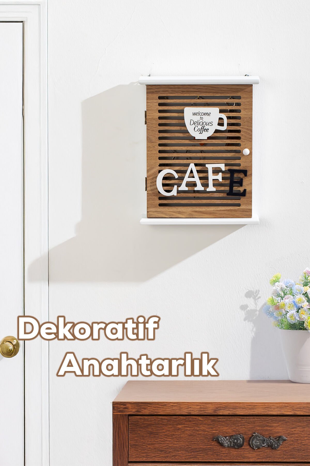 Porsima 2067 Duvara Montajlı Dekoratif Anahtarlık Dolabı - Anahtar Askılığı Saklama Kabini 21X25,5cm