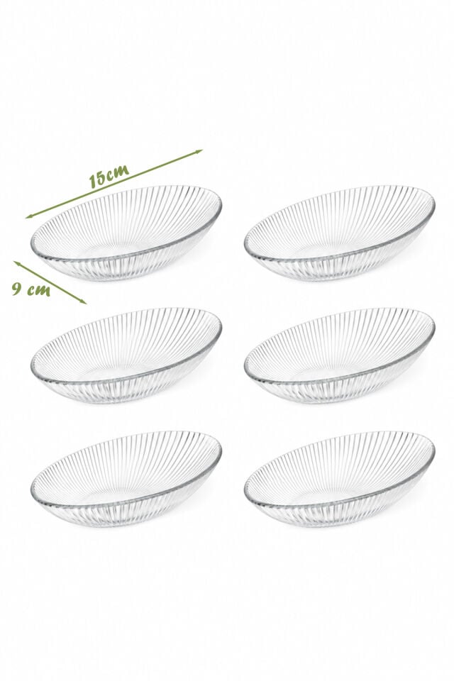 Porsima Viko 4473 6'lı Oval Cam Kase Seti 15 cm – Çerezlik, Reçellik, Kahvaltılık ve Sosluk