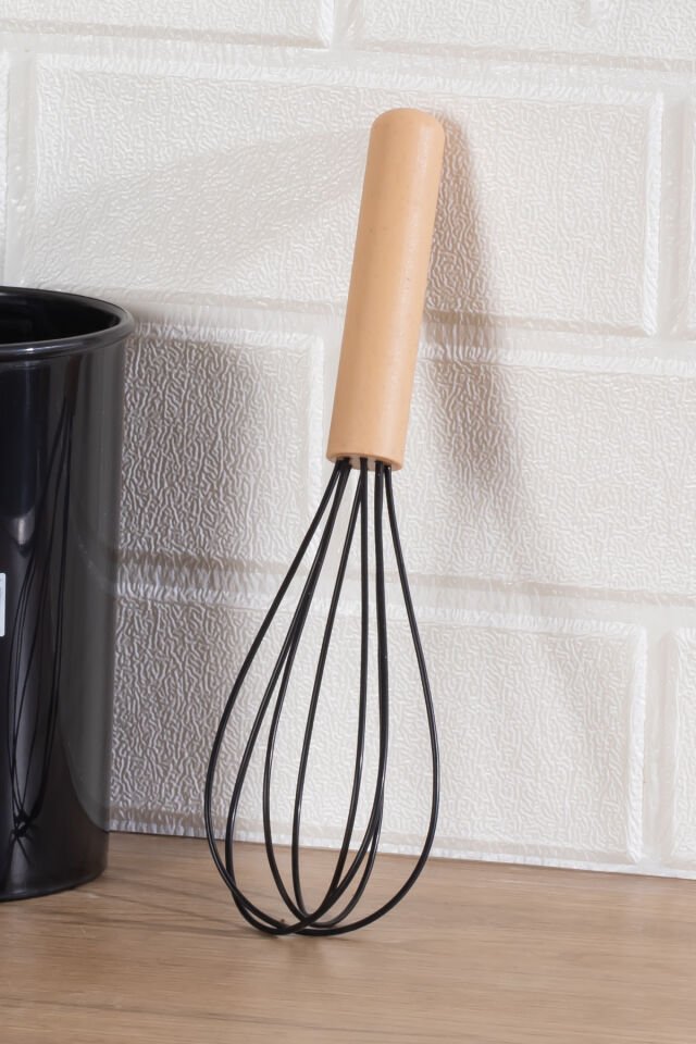 Porsima 3165 Standlı Bambu Ahşap Saplı Silikon 11 Parça Servis Takımı Seti Siyah