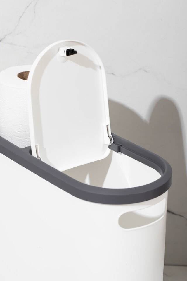 Porsima M-325 Çöp Kutusu Banyo Mutfak Çöp Kovası Kapaklı Banyo Çöp Kovası 10 Lt
